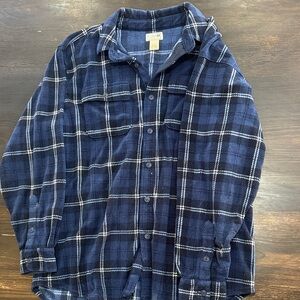 L.L. Bean Navy Plaid Shirt
